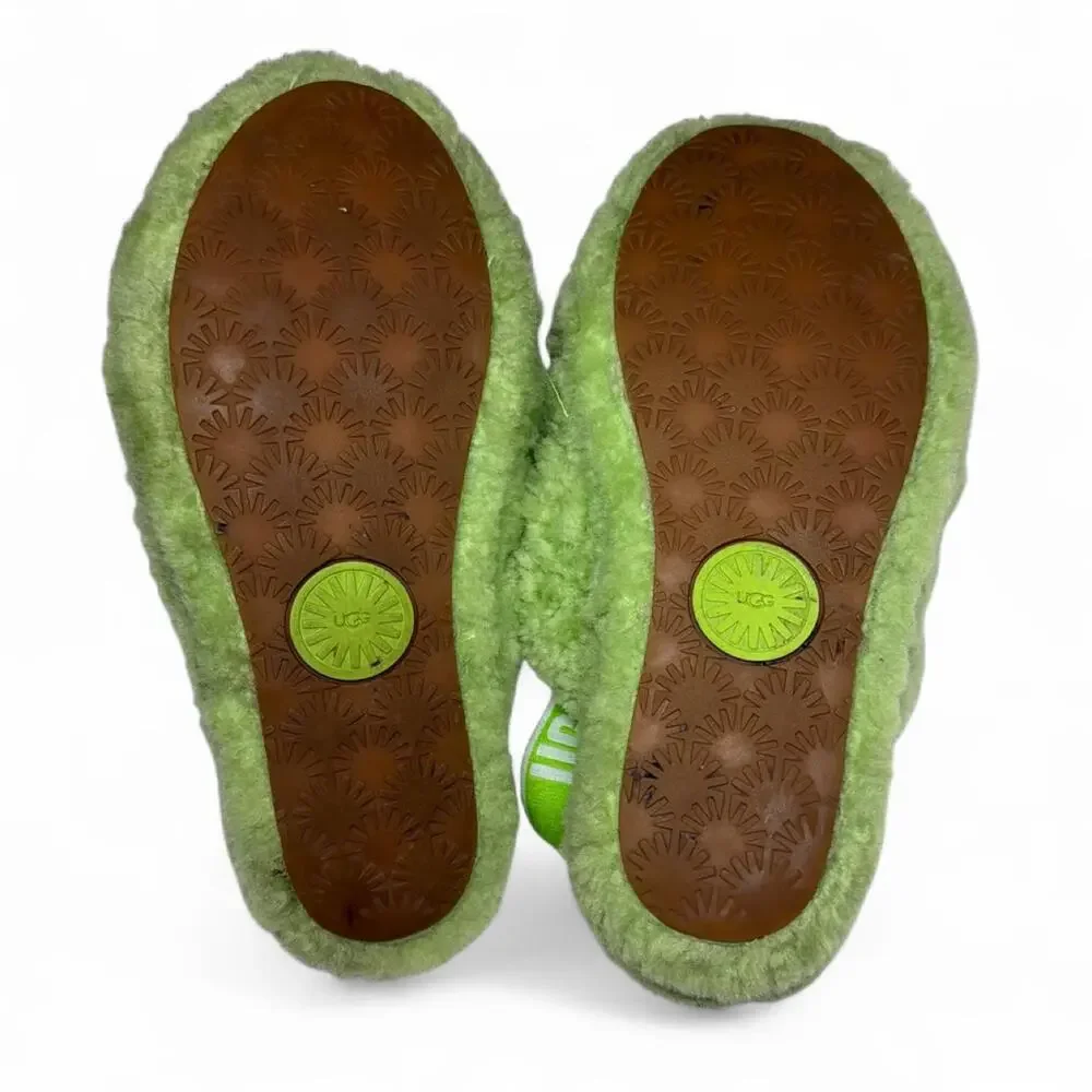 Green ugg fluff yeah slippers